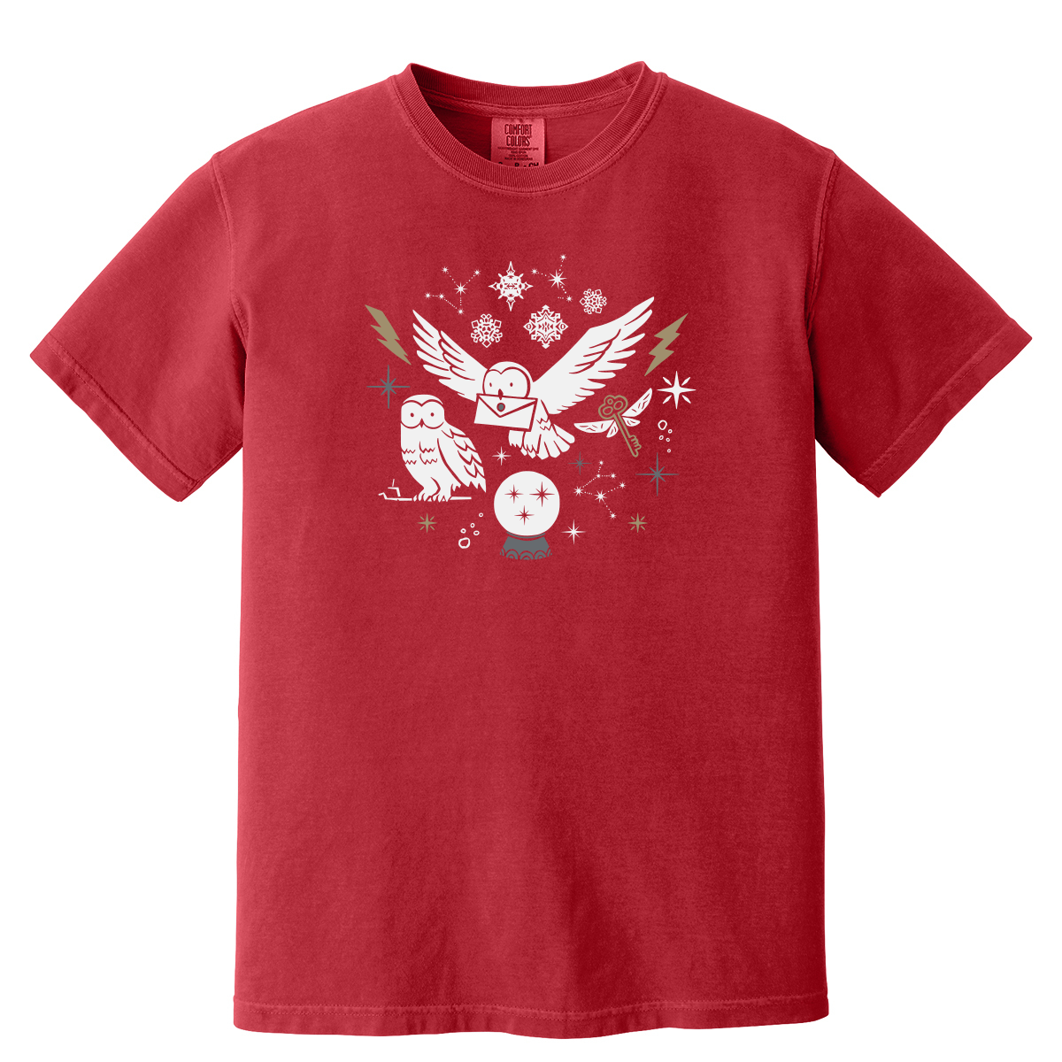 Magic Owl Wizard Graphic T-Shirt | Vintage Fantasy Tee