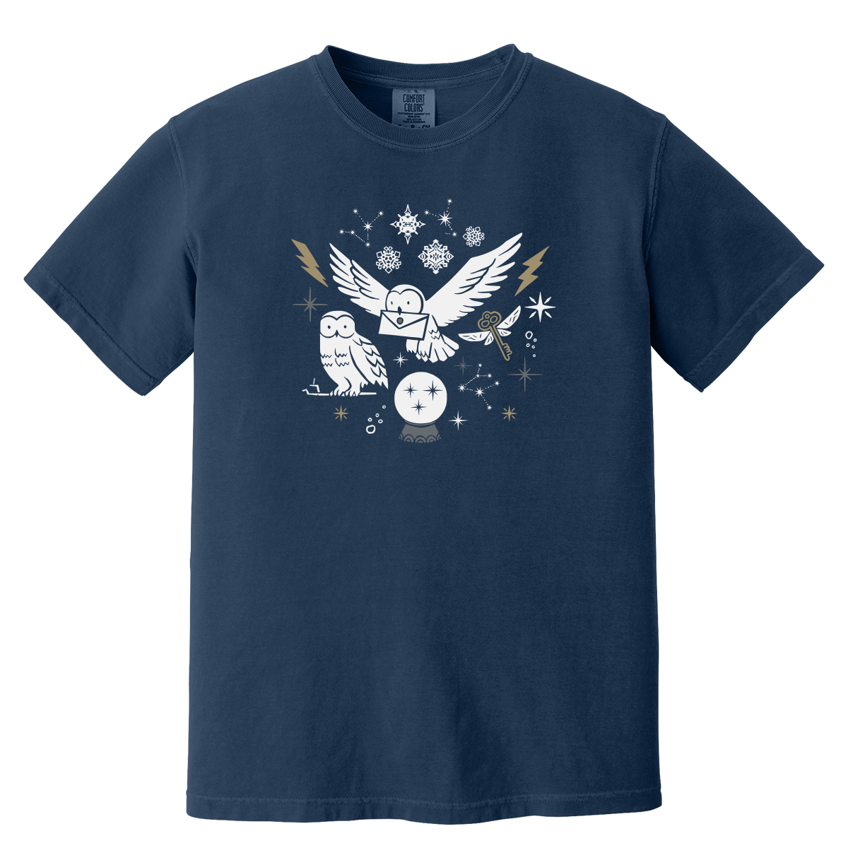 Magic Owl Wizard Graphic T-Shirt | Vintage Fantasy Tee